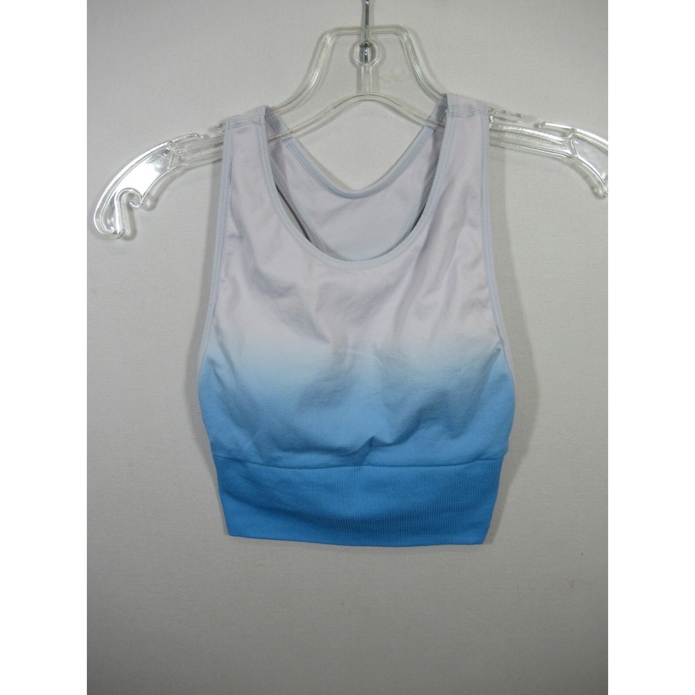 Victoria's Secret PINK Active Seamless Sports Bra Small Blue Ombre Wireless